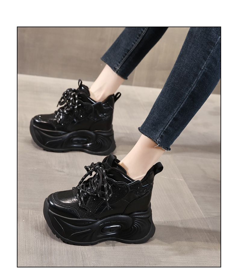 Giày sneaker nữ chunky đế dày độn cao lót nhung giữ ấm mùa đông — Màu đen lót nhung chi tiết 18