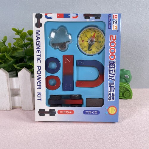 Compass Magnet Toy Magnetic Power Set Children's Science Experiment U-shaped Magnet Color Box Teaching Aids Wholesale