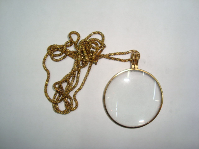 卡通放大镜 挂绳 老年阅读  挂件金属挂绳 携带方便玻璃凸透镜