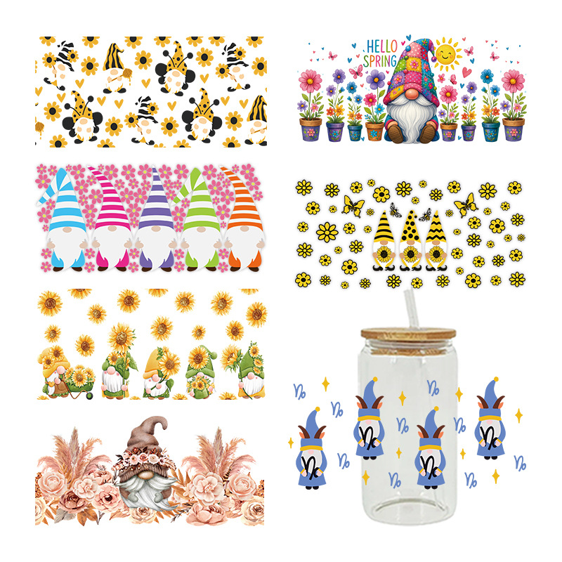 UV转印贴玻璃杯水晶标水晶贴跨境专供16oz琉璃杯专用贴23cmX11cm