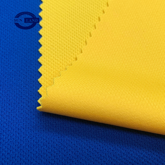 高尔夫球衣面料 户外专业运动coolmax服装布 吸湿速干抗uv鸟眼布