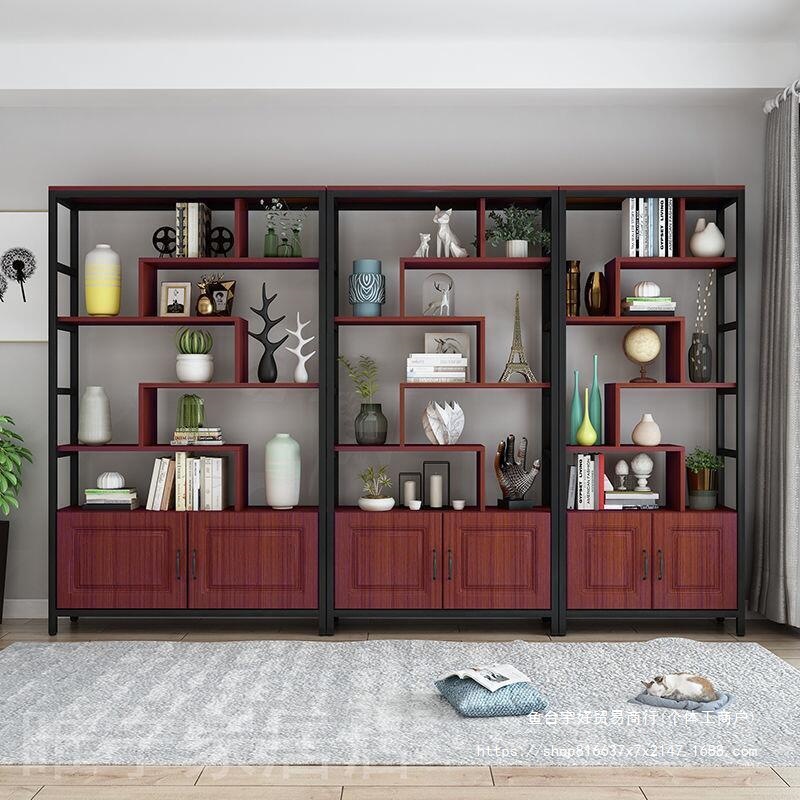 Bookshelf Simple Modern Storage Combination Living Room Floor-Standing Creative Partition Office Multi-Layer Simple Display Display Cabinet