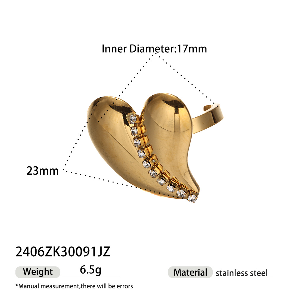 Taena Pendientes de acero inoxidable europeos y americanos Sensación simple de alta calidad Moda dama amor anillo de circón conjunto de pendientes al por mayor