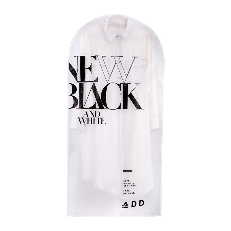 Ropa impermeable a prueba de polvo ropa colgante bolsa de dibujos animados impresión viaje plegable bolsa de almacenamiento transparente hogar cubierta de polvo plana