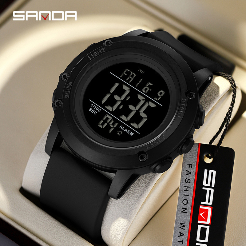 SANDA SANDA reloj electrónico de tendencia deportivo impermeable estudiantes multifunción alarma de luz nocturna cronógrafo 2165