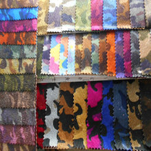 仿马毛印花马毛印迷彩马毛斜纹底人造毛皮迷彩马毛箱包服装面料