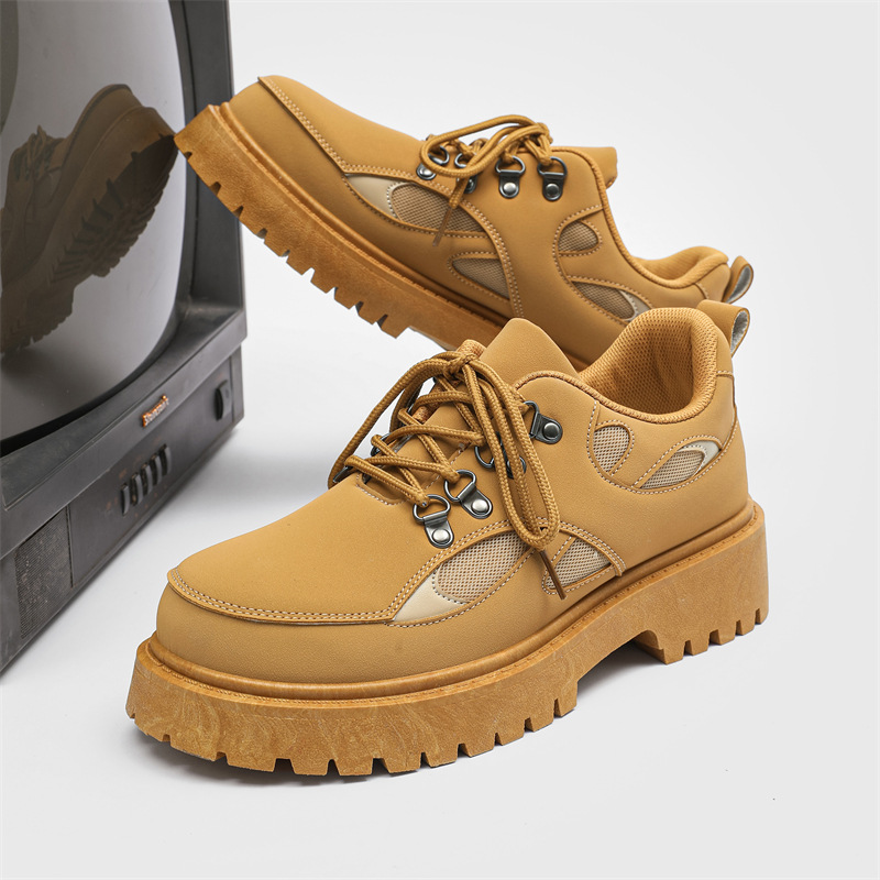 Herren Arbeitsschuhe Winter Outdoor Wandern wasserdicht und rutschfest Herren Freizeit Lederschuhe, schwarz Baustelle Arbeit_voghion.com