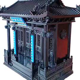 家用带门宫殿屋顶佛龛 仙龛神龛坛城香樟木供台神台 佛柜供桌佛台