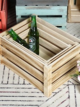22QR实木箱子复古木箱收纳筐家用装饰长方形木框箱超市陈列木条箱