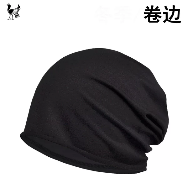 Single-Layer Rolled Edge Turban Sleep Cap for Spring and Summer, Made of Soft and Breathable Cotton, Knitted, Stylish and Unique Pullover Beanie