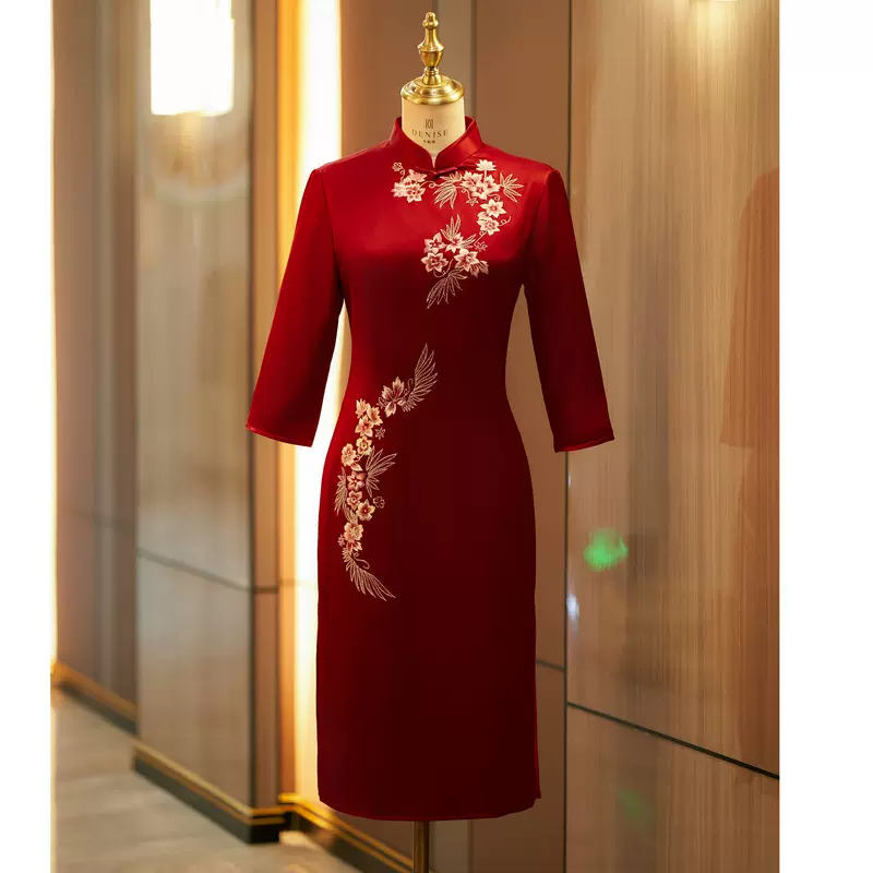 2025新款新娘红色礼服裙订婚出阁宴新中式夏季重工结婚旗袍敬酒服
