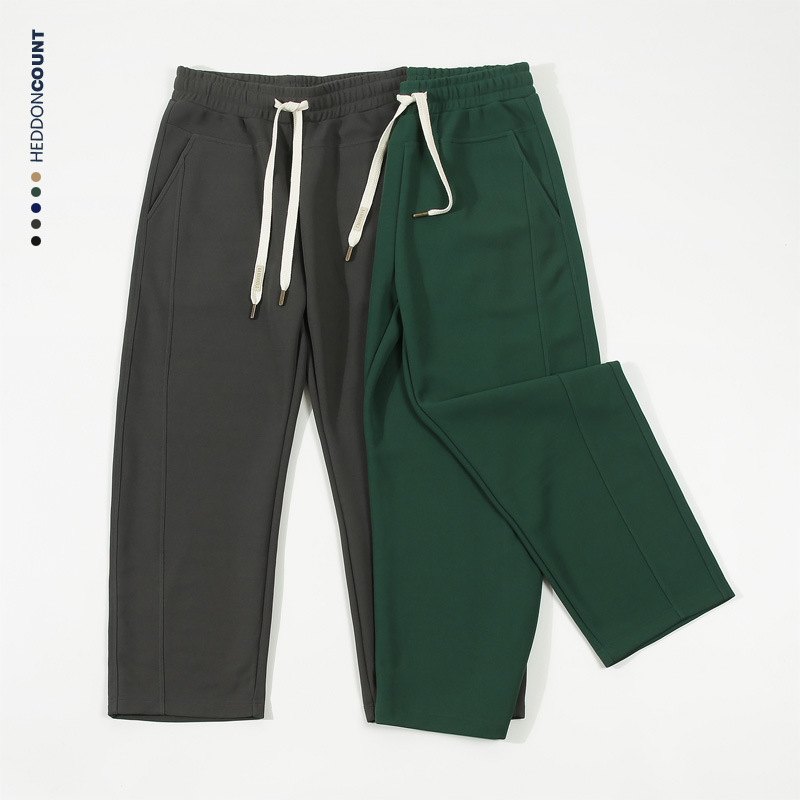 Men's Clothing men's autumn 360g pearl tide brand sweatpants loose straight wide leg casual pants high street couple trousers_voghion.com