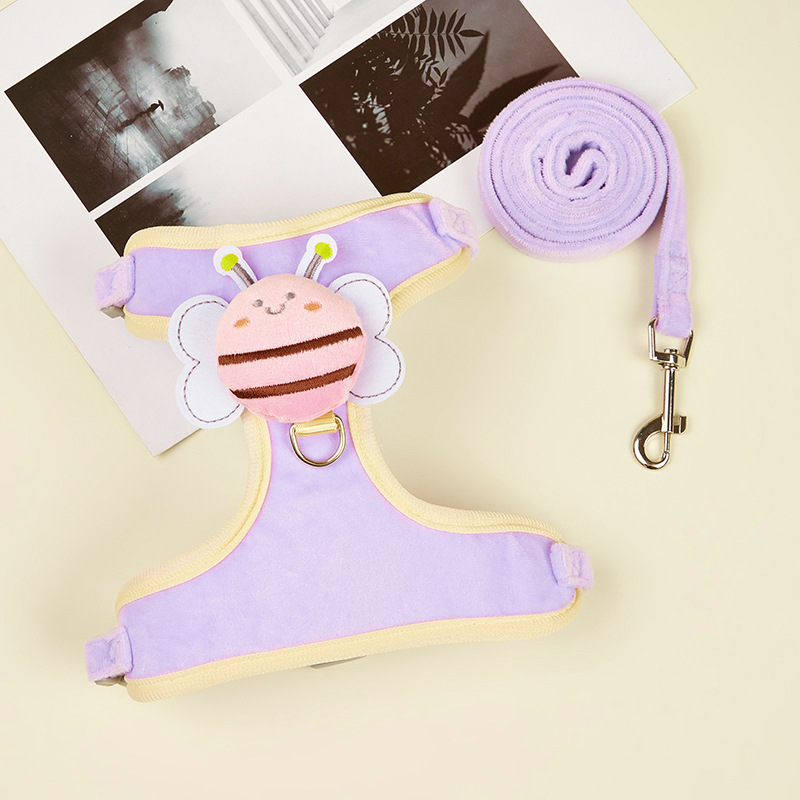 Correa de perro pequeño perro chaleco cuerda de perro oso de peluche correa de perro suministros para mascotas gato correa de pecho