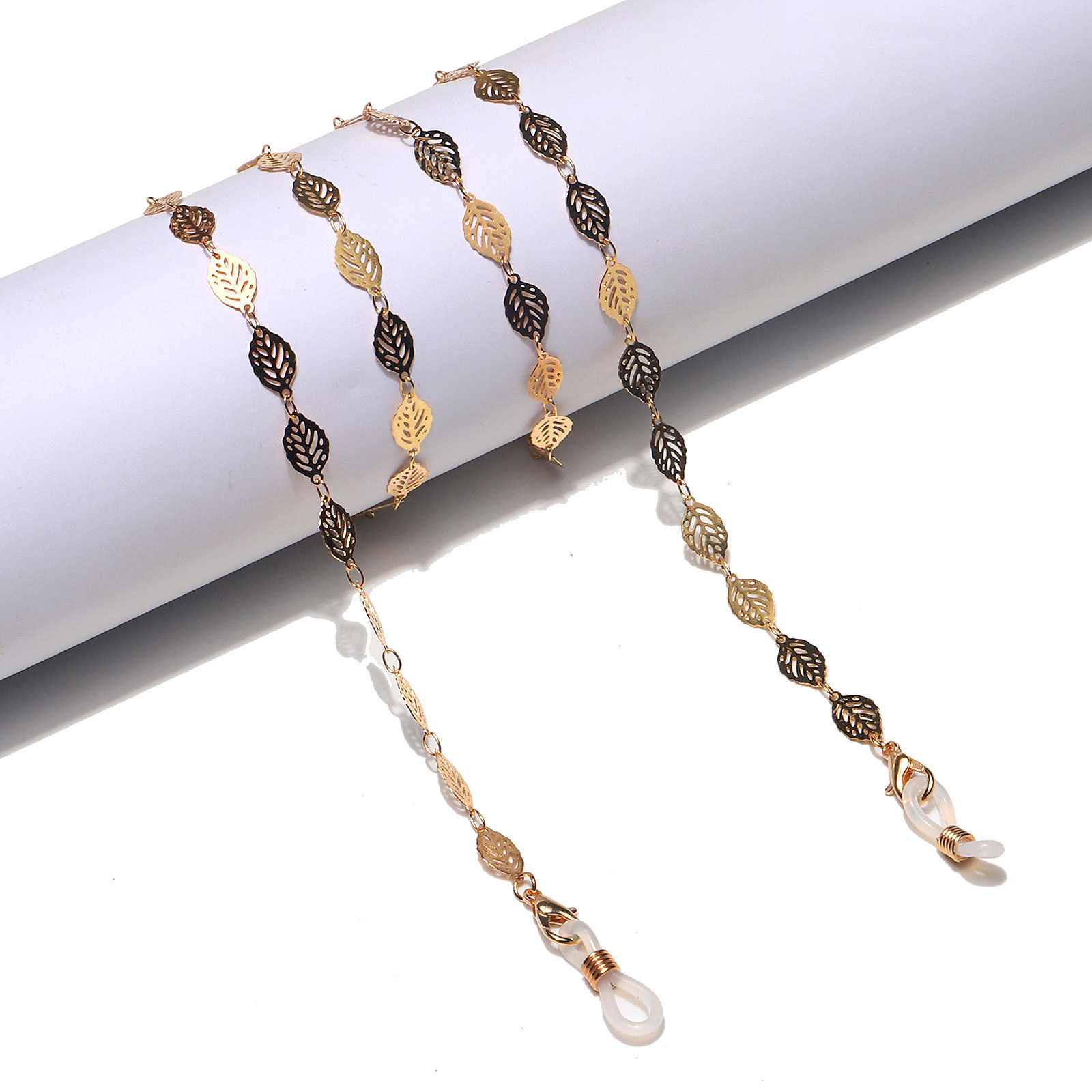 Fashion Non-slip Golden Hollow Leaves Glasses Chain display picture 1