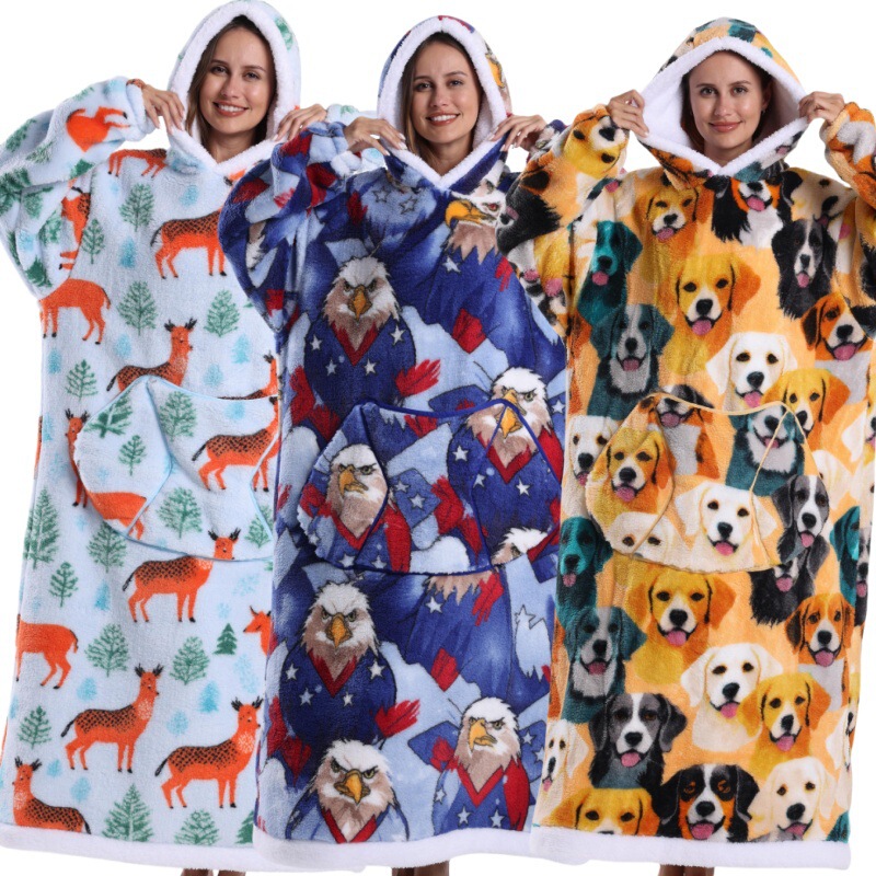 temutk generation hair new autumn and winter blanket warm clothing hooded lazy people lengthened men and women couples increased warm sweater temutk generation hair new autumn and winter blanket warm clothing hooded lazy people lengthened men and women couples increased warm sweater