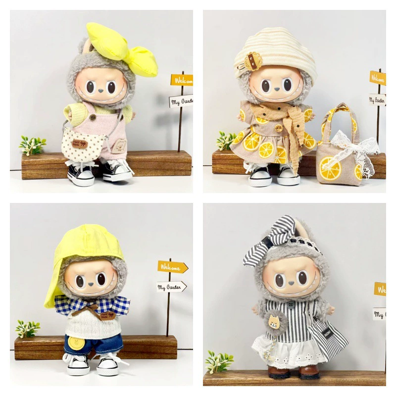 Labubu Doll Clothes 17cm Plush First, Second, and Third Generation 17cm Doll Accessories Clothes for Dolls 17cm Cute