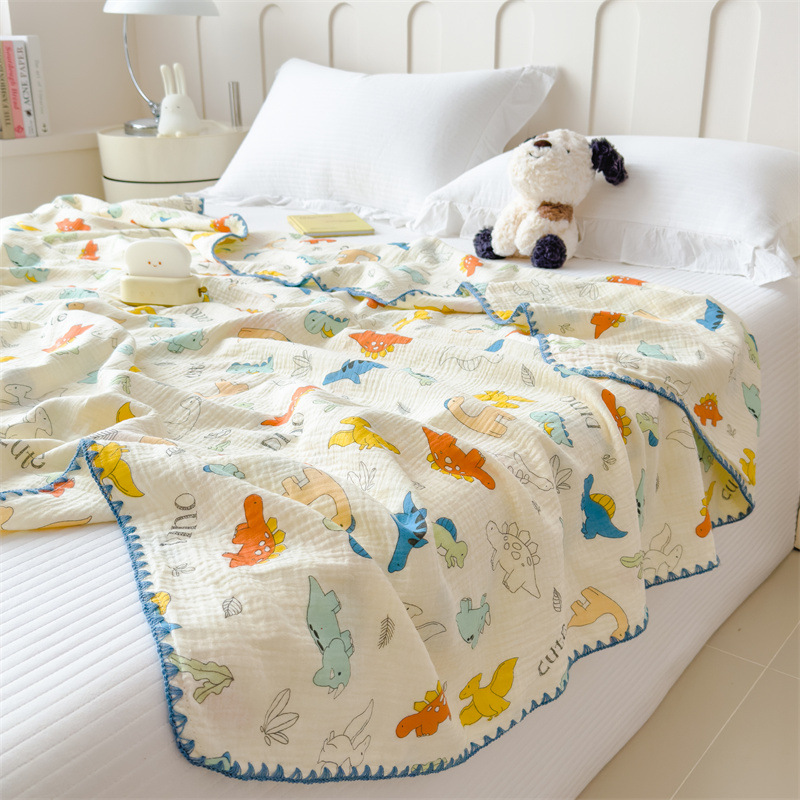 Classe A algodón de doble capa de hilo, manta de verano, manta de aire acondicionado de algodón delgada, manta de sofá dormitorio para cama image 22