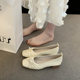 French Style Low Heel Mary Jane Evening Single-layer Shoes Women's 2024 New Flat All-match Skirt Milk Shoes Mother's Ladyshoes