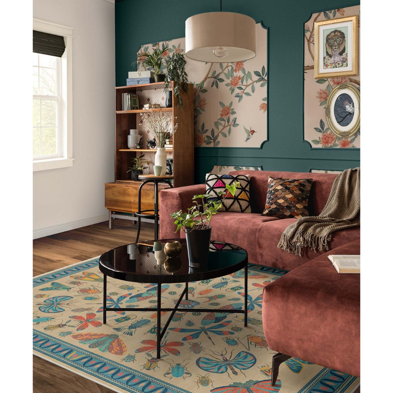 Francés simple alfombra de lana de cristal floral retro sala de estar alfombra de dormitorio sofá puerta de entrada alfombra