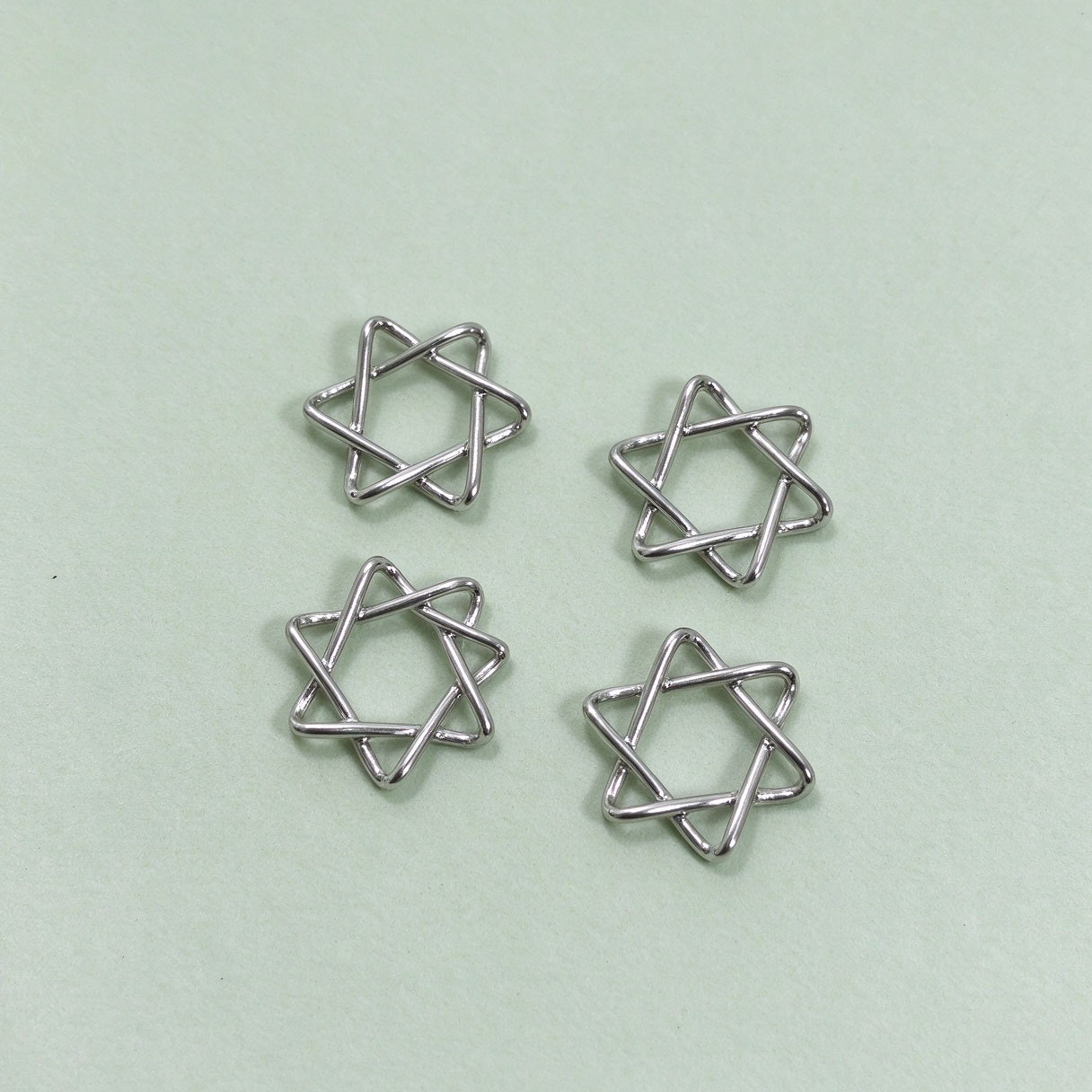 Minimalist Ins-Style Silver Six-Pointed Star Pendant, High-End Necklace, Bracelet, Star Charm, Earrings, Jewelry Accessories