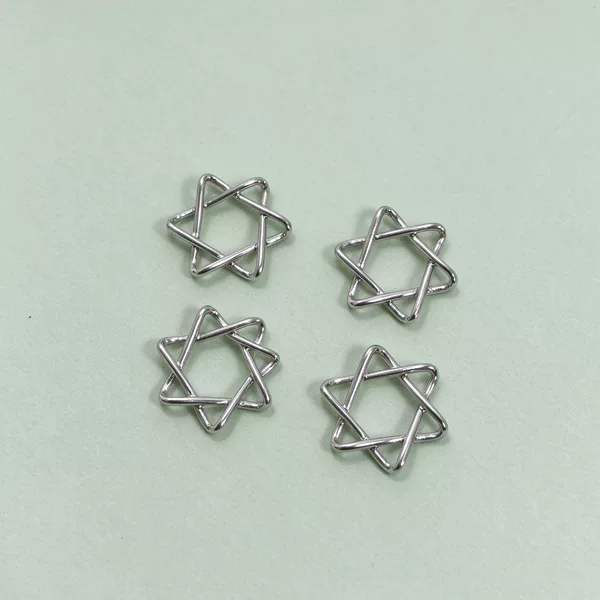 Minimalist Ins-Style Silver Six-Pointed Star Pendant, High-End Necklace, Bracelet, Star Charm, Earrings, Jewelry Accessories