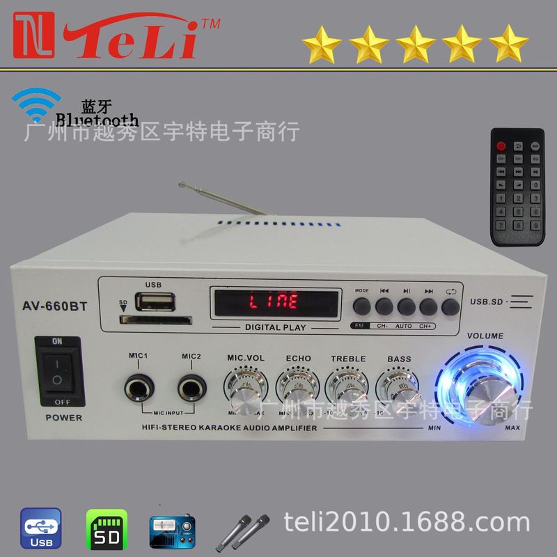 新款跨境热销蓝牙u盘收音大功率功放机可转换110V或220V双重电压|undefined