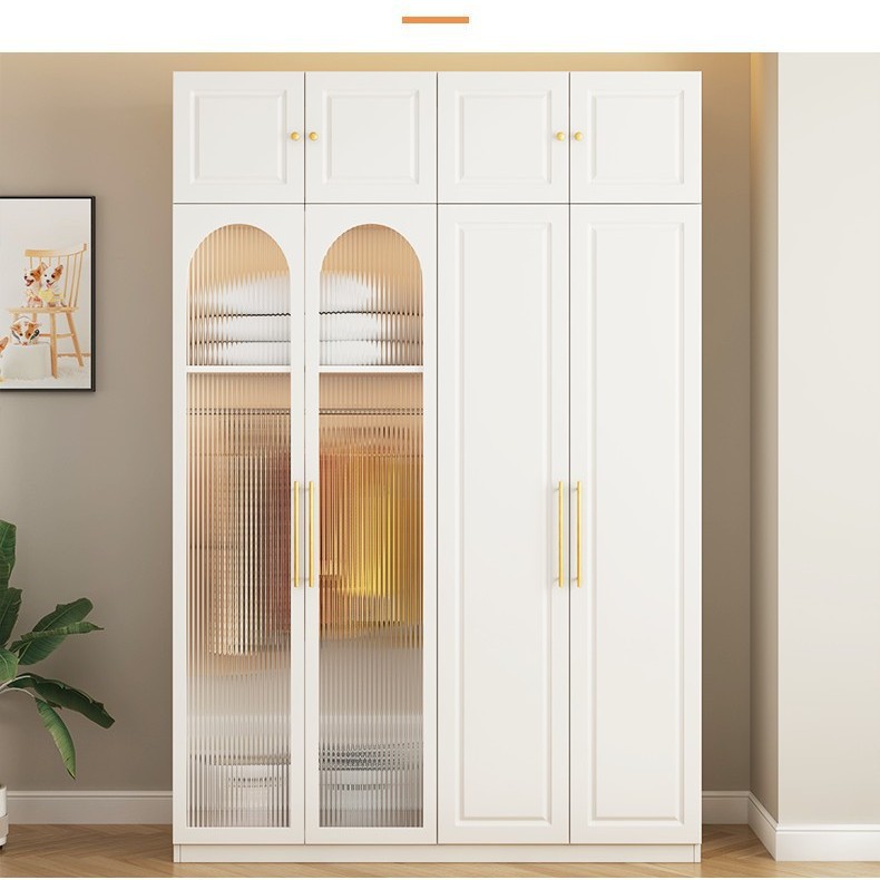 Nuevo armario italiano moderno dormitorio doméstico ligero lujoso viento crema fácil de ensamblar armario de almacenamiento para niños image 4