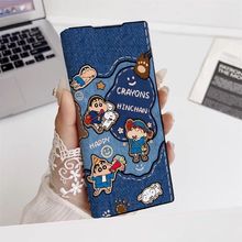 牛仔小新适用三星zfold6手机壳翻盖皮套fold5折叠屏fold3女Zfold4