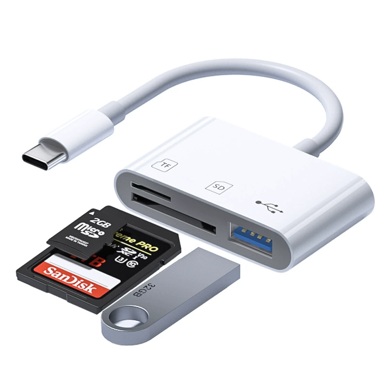 Тип-C считыватель для мобильного телефона, считыватель SD-карт, USB‑накопитель OTG, карта TF, передача данных для SD/Camera, совместимость мультисистем