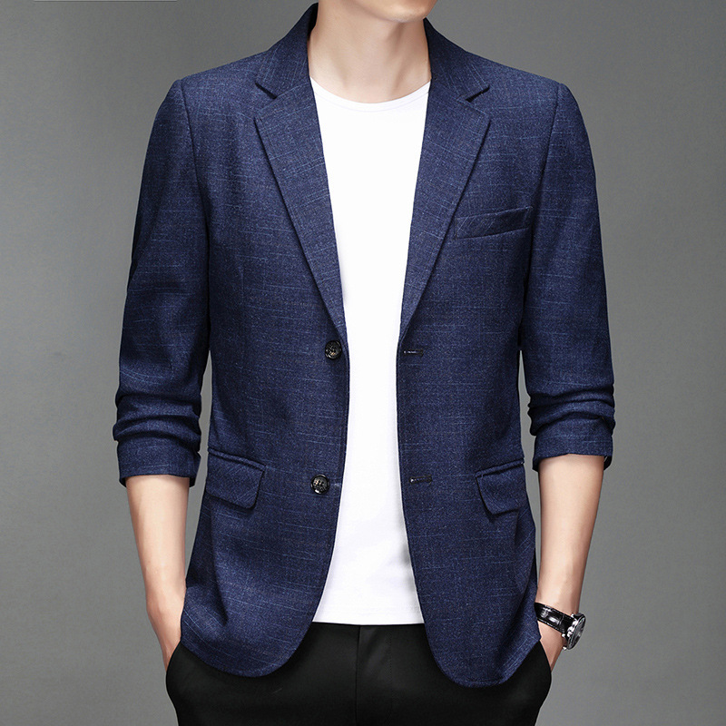 Hengyuanxiang 2025 New Men's Suit Slim Top Trendyy Business Casual Suit Jacket Spring and Autum Single Suit