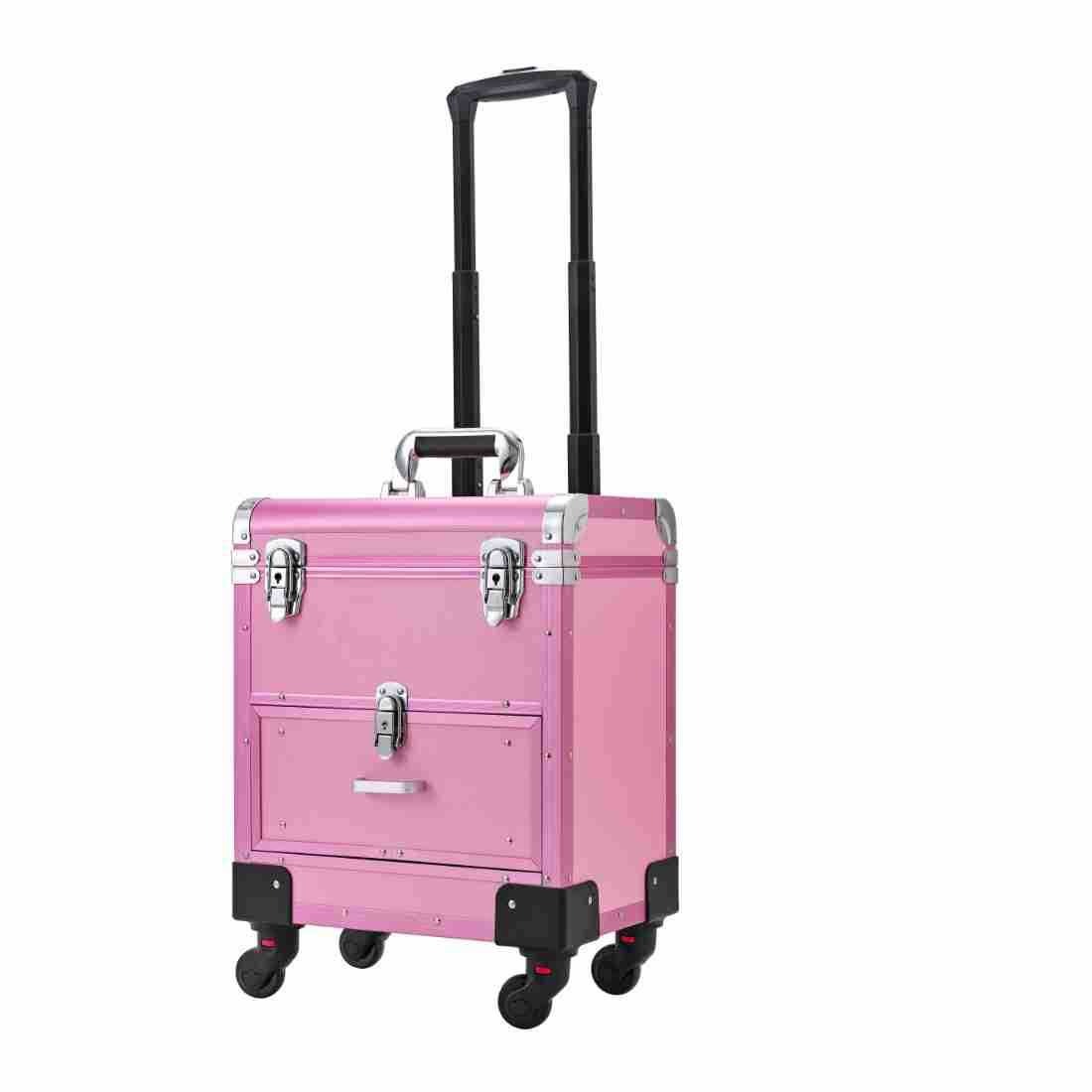 Caja de maquillaje multifuncional con espejo con lámpara portátil de gran capacidad caja de herramientas de maquillaje caja de almacenamiento de manicuras de mercado nocturno