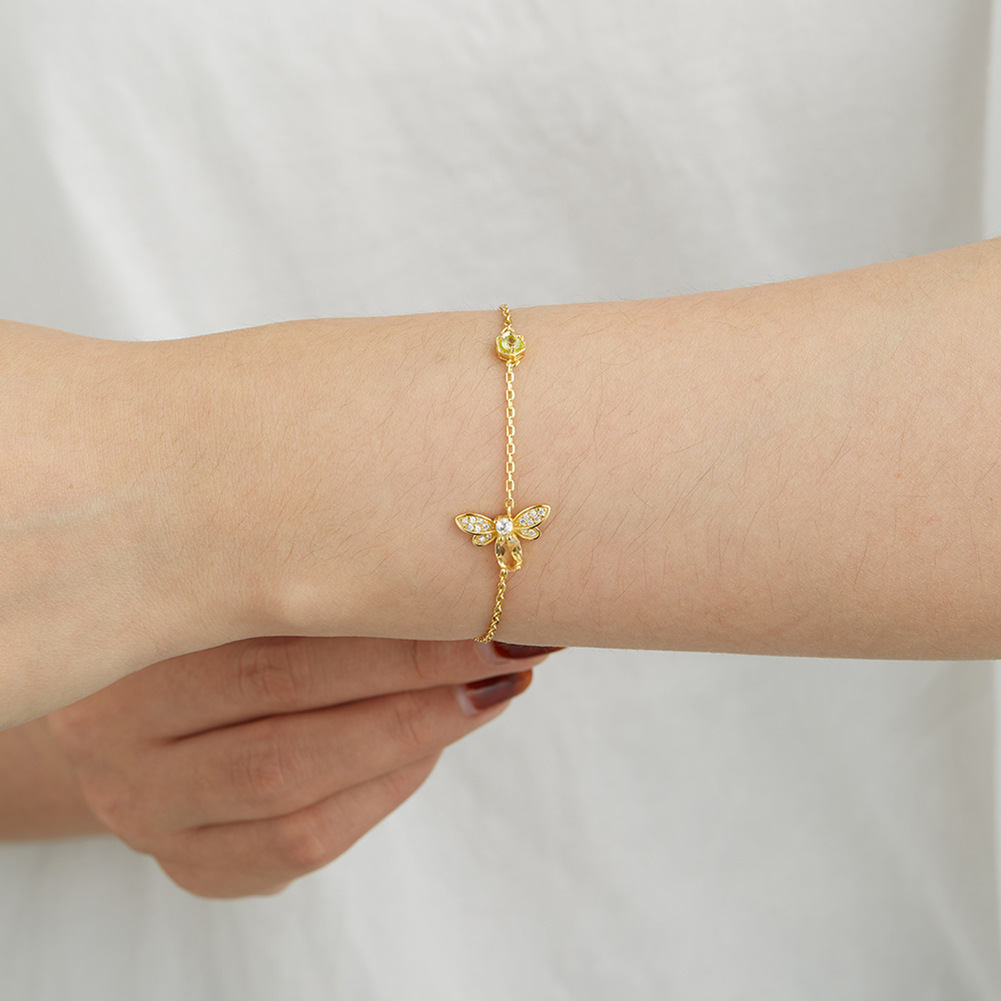 Elegant Bee Sterling Silver Plating Zircon Bracelets