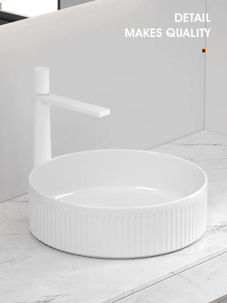 Patrón vertical patrón Cuenca Superior ronda lavabo baño onda cerámica lavabo cuadrado rayas