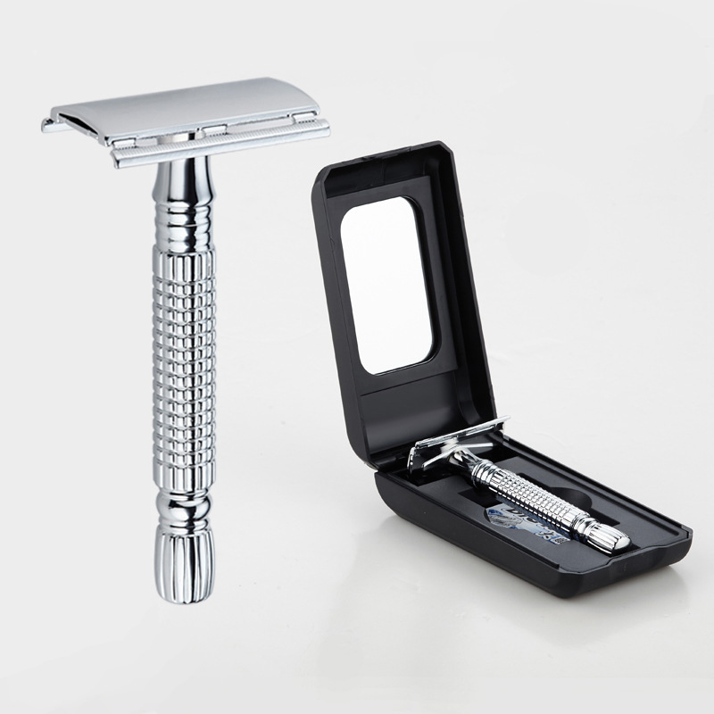 Dapeng brand manual razor copper zinc alloy with mirror old-fashioned manual razor with a blade razor