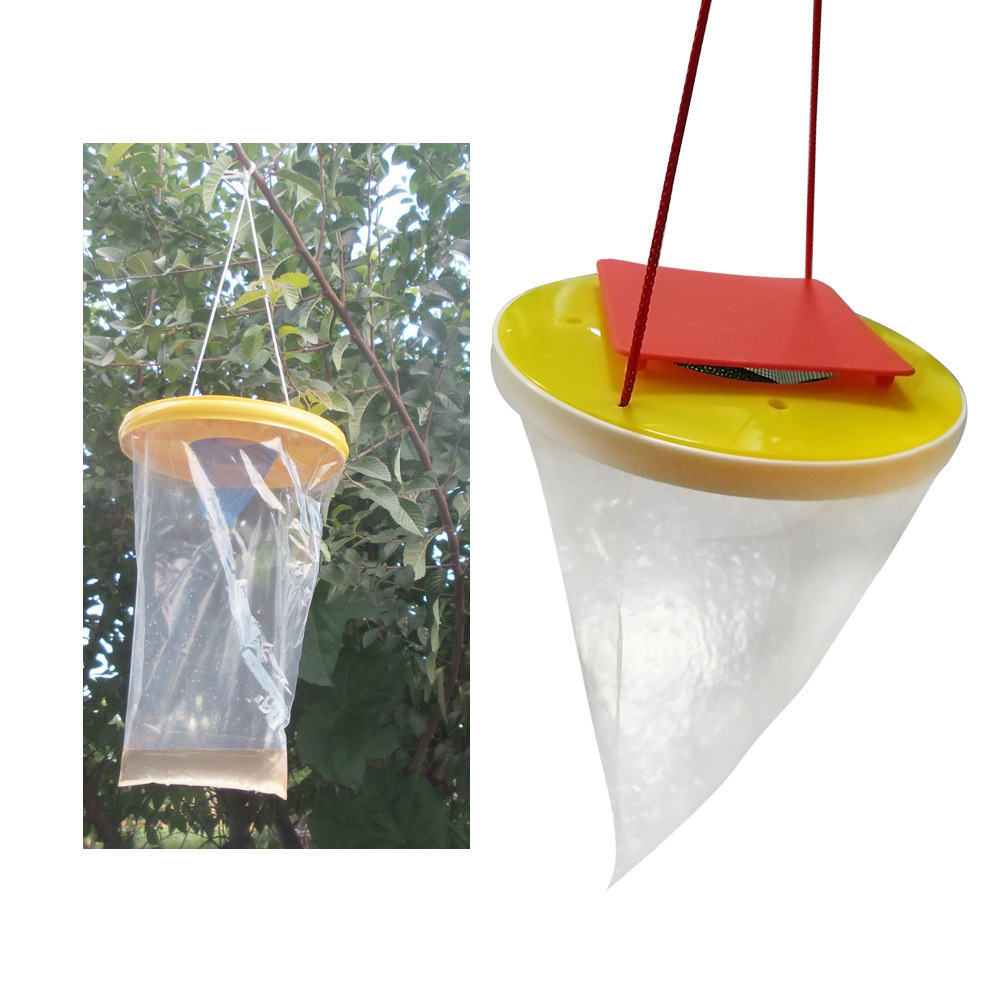 New Foldable Hanging Fly Trap Outdoor Household Fly Catcher Direct Manufacturer Supply Cross-border Fruit Fly Trap