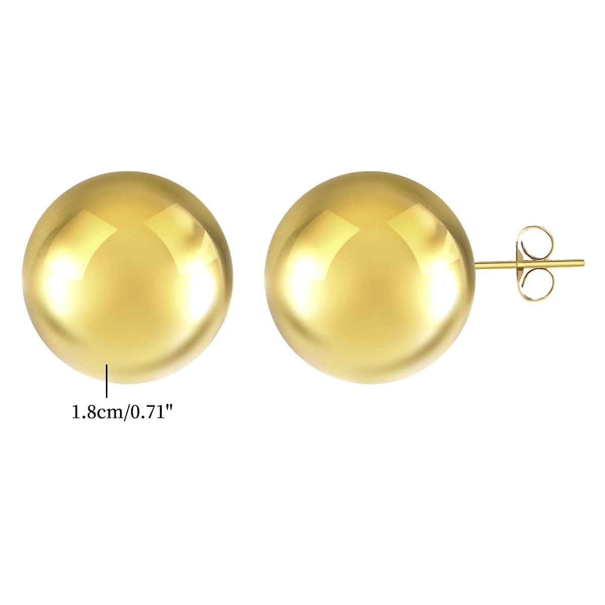 12g Weight 18K Gold Plated Plating Material Wholesale Jewelry Casual Simple Style Round 304 Stainless Steel 18K Gold Plated Earrings Necklace