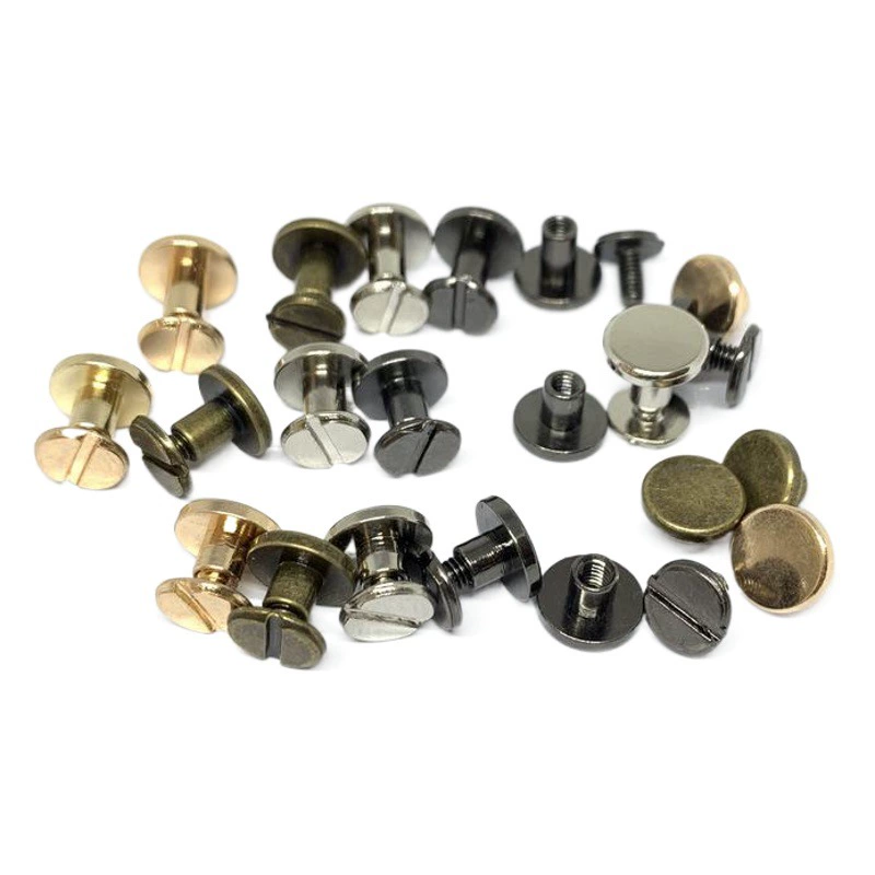 В наличии из чистой меди Ленточные винты аксессуары для крепления мебели Двусторонняя плоская головка заклепка книга гвоздь Т-образная головка