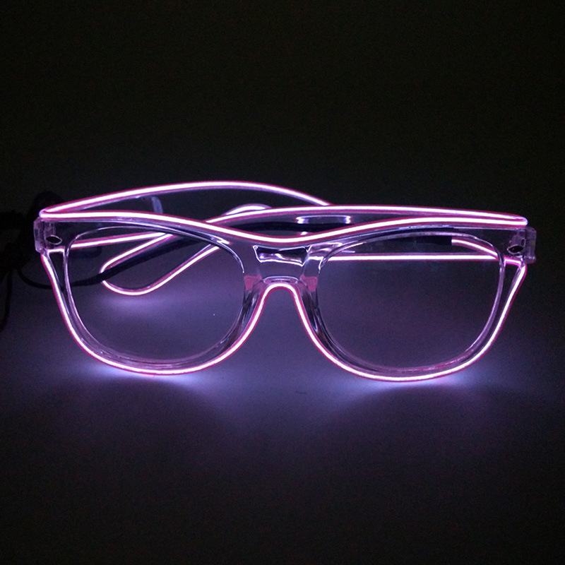 Lentes transparentes LED gafas luminosas de noche bar animador luminoso prop fiestas de música gafas flash LED
