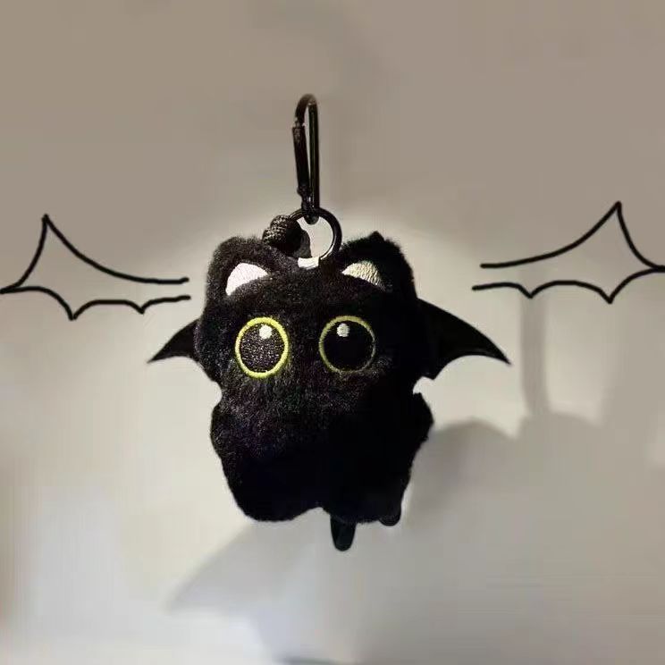 Alas fantasma pequeño gato negro colgante Big Eyes Punk bolsas lindas colgando bolsas escolares colgantes regalo para parejas