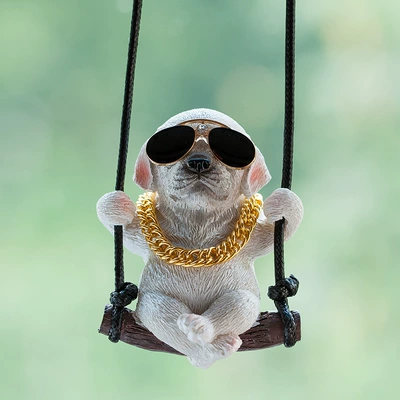 Dog Car Pendant Swing Autumn: Car hanging - local-labrador-white-as-shown-in-the-picture