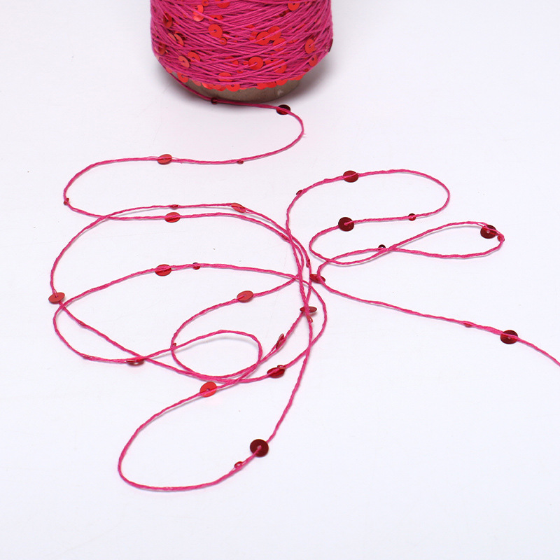 Silk Yue / mano DIY hilo de algodón multicolor brillante 3mm + 6mm sequilla 250 gramos de hilo de aguja de ganchillo