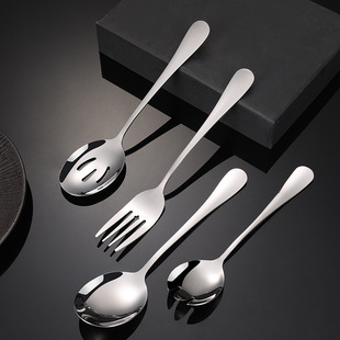 Общедоступная посуда из нержавеющей стали стали Spoon Hotel Buffet Spoon Spoon Spoon, предоставляющие длинную ручку Splot свинину Общественную ложку