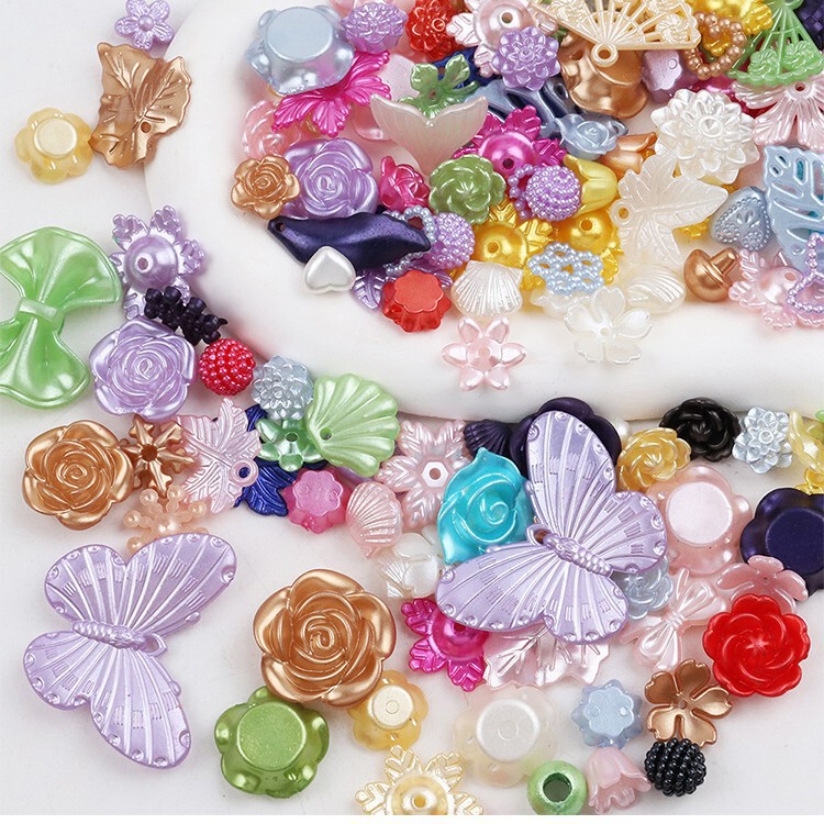 Mermaid Princess Macaron Flower Butterfly Mixed Baroque Iridescent Frosted Handmade DIY Phone Case Chain Accessories