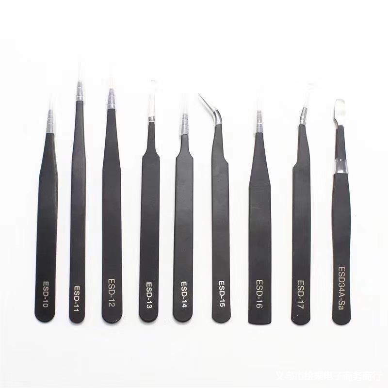 1.0mm镊子 直头尖头弯头平头多功能夹持五金工具手机拆机厂家供应