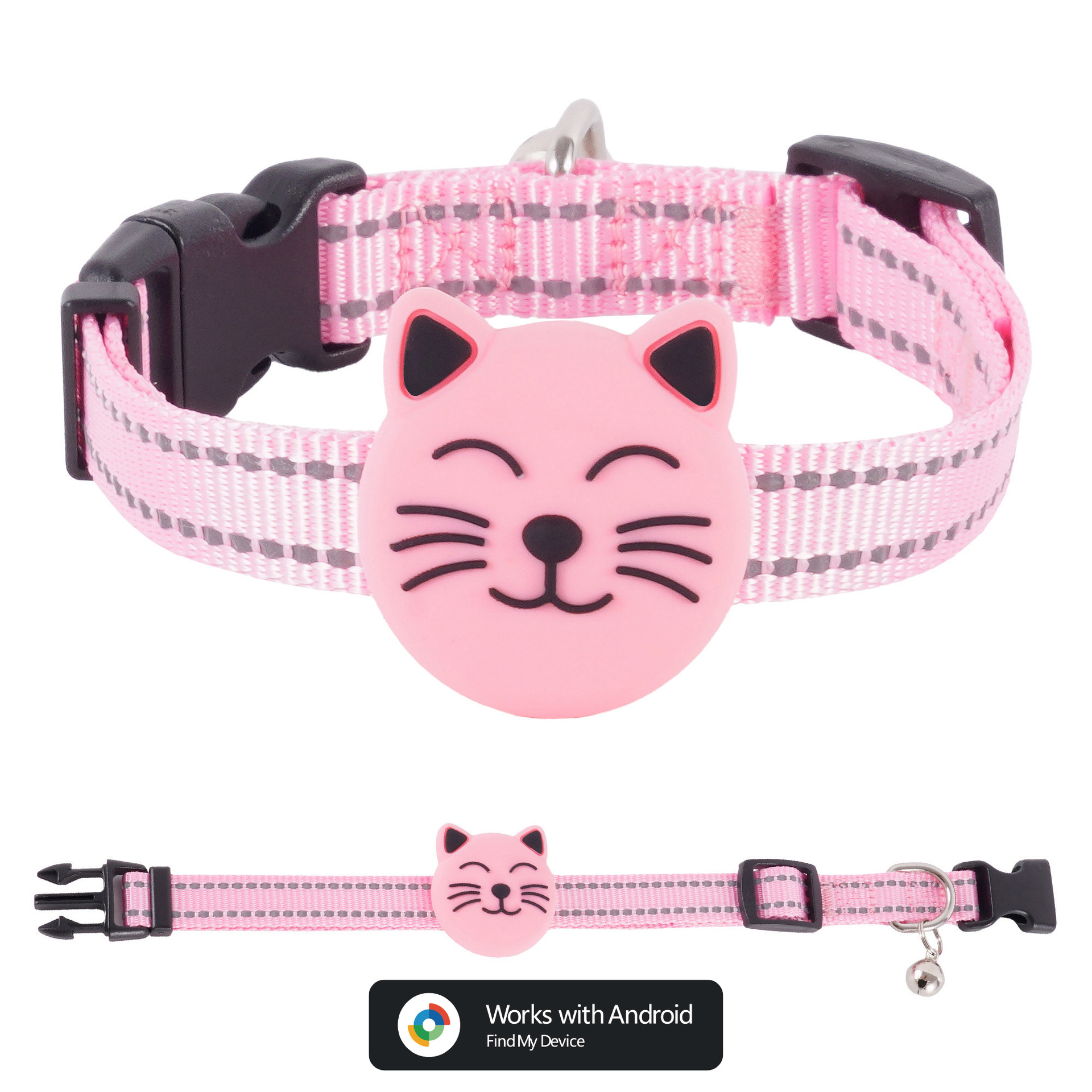 F22 Google locator + collar pink