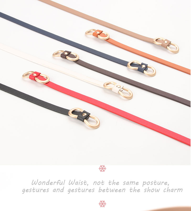 Neuer Damengürtel mit 8-förmiger Schnalle, vielseitiger Hemdblusen-Kleidergürtel, schmaler Gürtel ohne Lochdekoration, dünner Gürtel für schnellen Versand_voghion.com