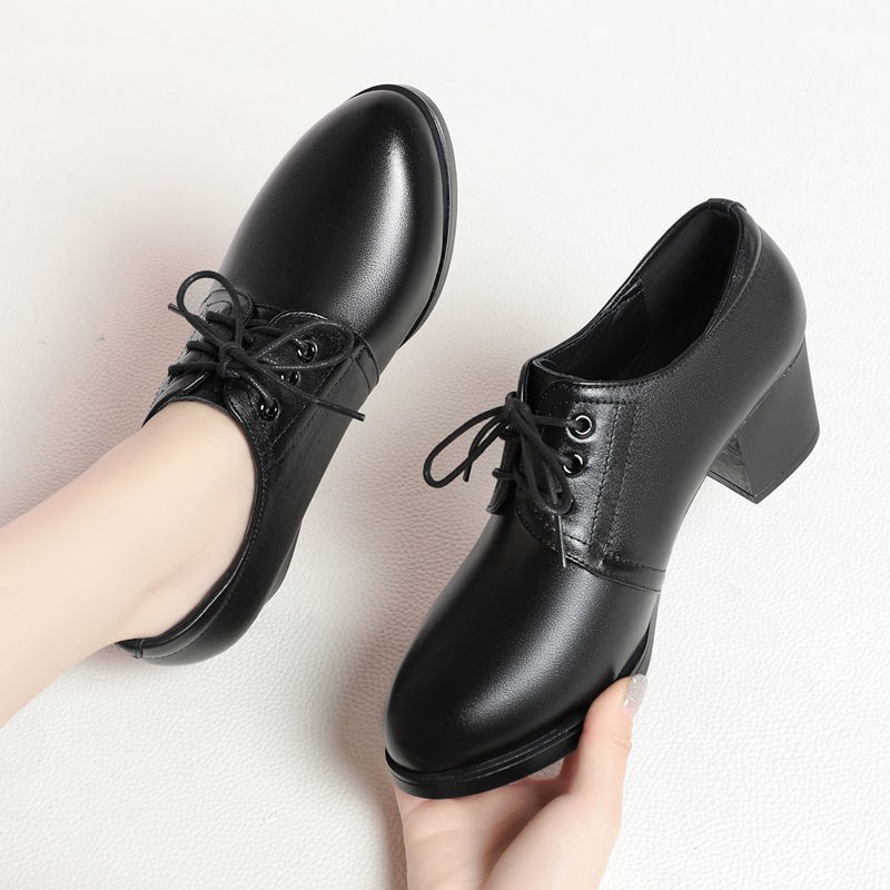 Zapatos para mujeres 2026 verano nuevos zapatos de tacones altos para mujeres zapatos de cuero poco profundos primavera y otoño zapatos de baile de tacones altos