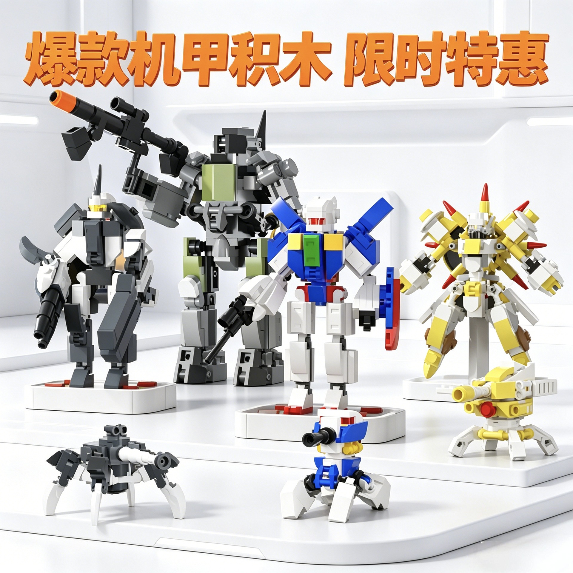 Institución educativa capacitación de regalos de bloques de construcción para niños puzzle ciencia enseñanza juguetes de ensamblaje Qintian Kong mecha exclusivo transfronterizo image 4