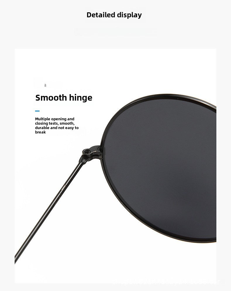 Retro Runde Metall Sonnenbrille Sonnenbrille Neue Unisex Flache Brille Farbe Marine Brille Großhandel_voghion.com