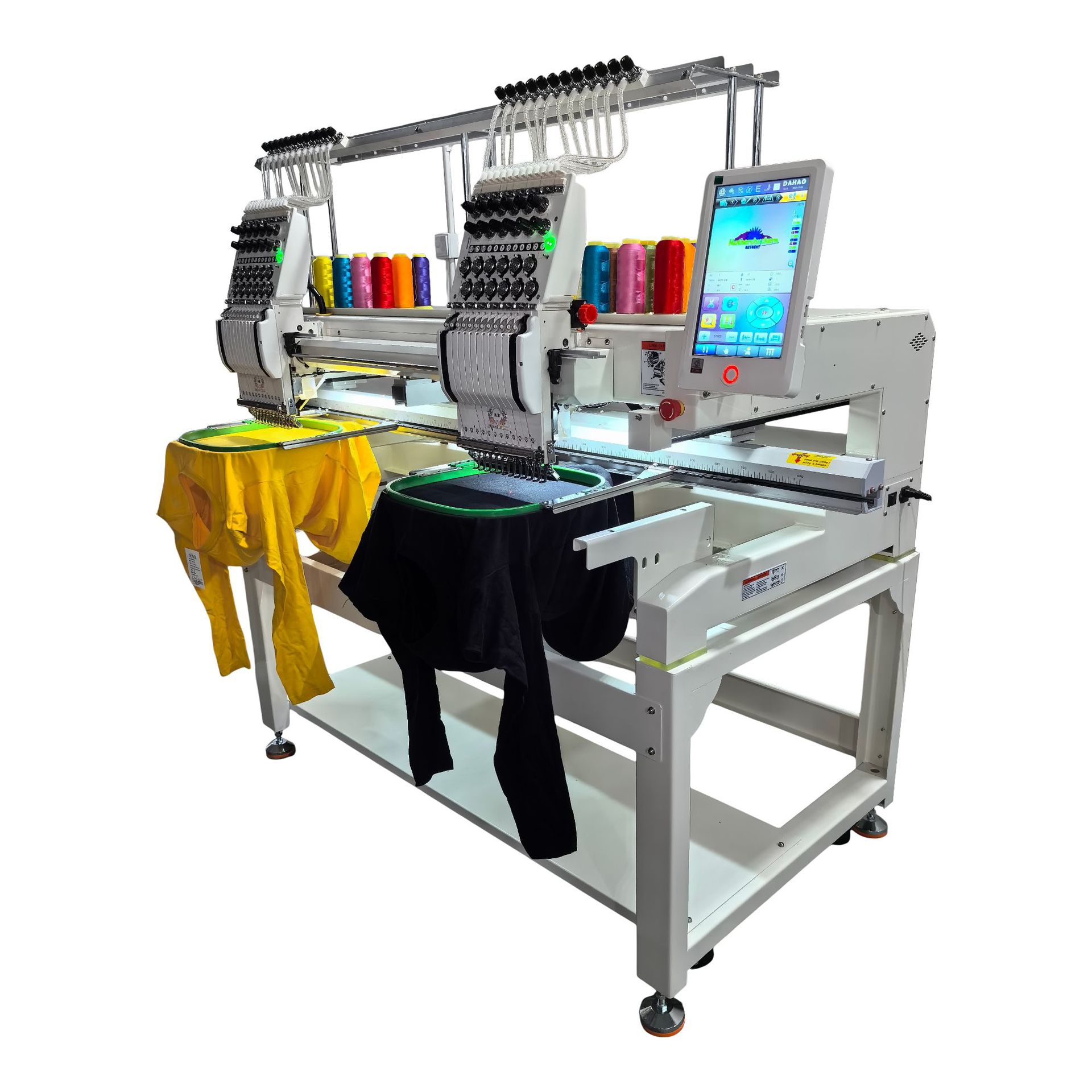 Máquina de bordado de computadora multifuncional doméstica de 2 cabezas 50 - 80 máquina de bordado eléctrica automática de escritorio máquina de bordado